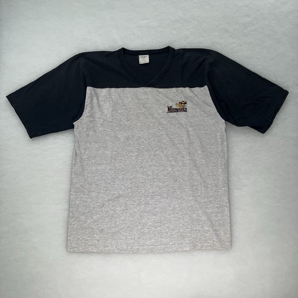 Vintage 90’s Embroidered Minnesota Golden Gophers Gray NCAA Tee Shirt Size L
